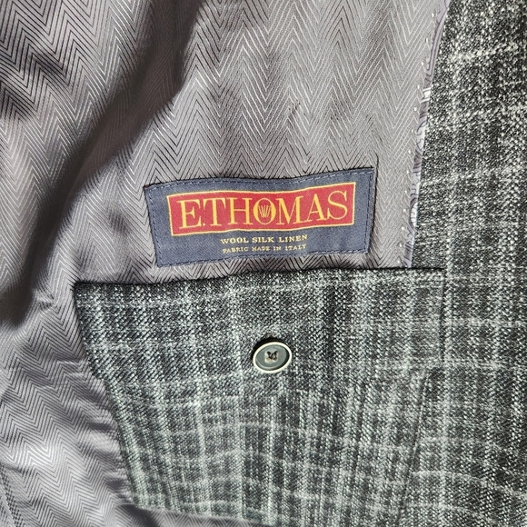 Linen Silk Wool Blend Grey Charcoal lightweight Blazer Suite Jacket Sports Coat - Picture 6 of 16